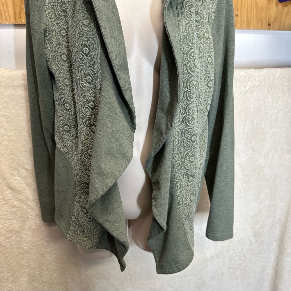 Sahalie women’s sage green boho lace cardigan jacket medium - Picture 4 of 7